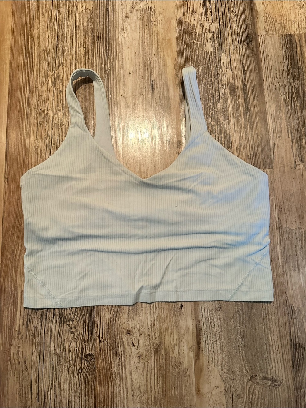 lululemon athletica Ribbed V-Neck Light Blue Bralette Tank Top
